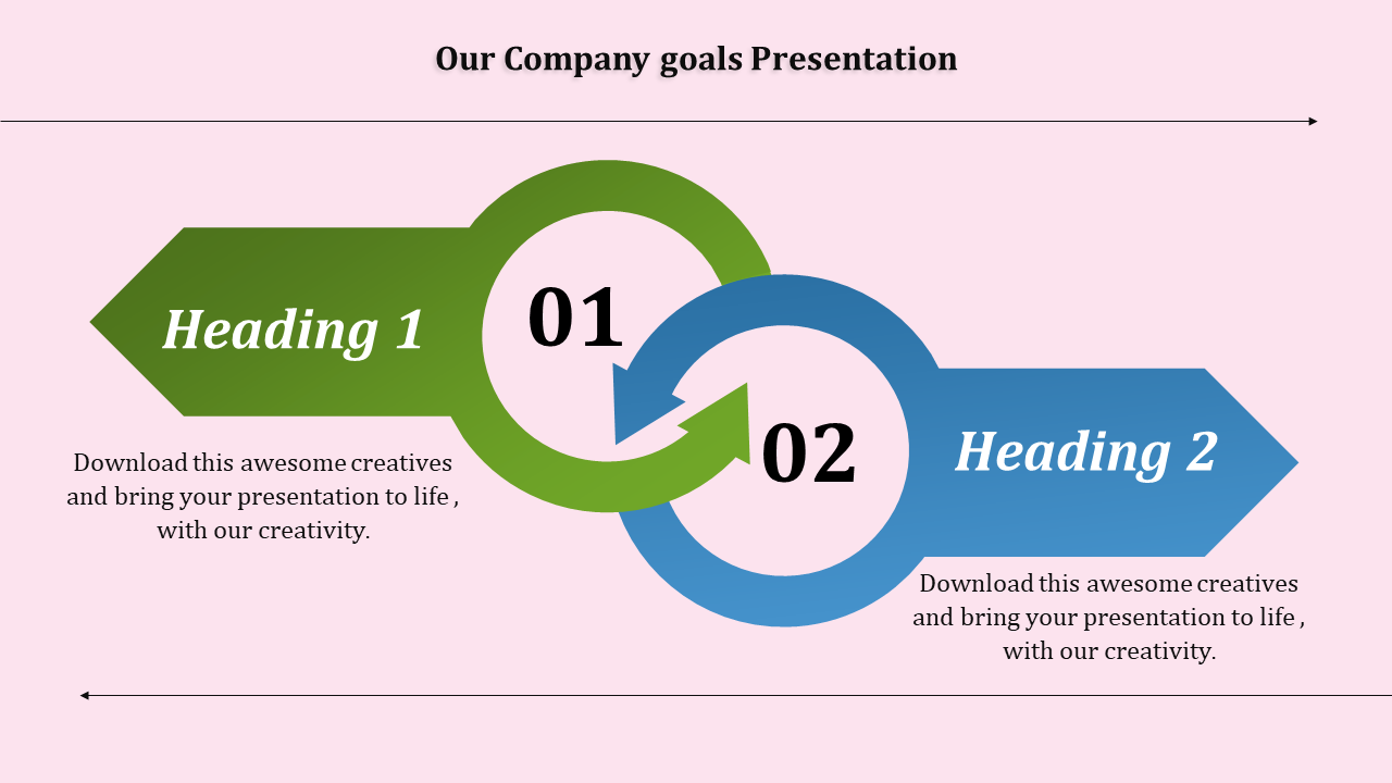 Two Node Goals Presentation Template PPT Slides
